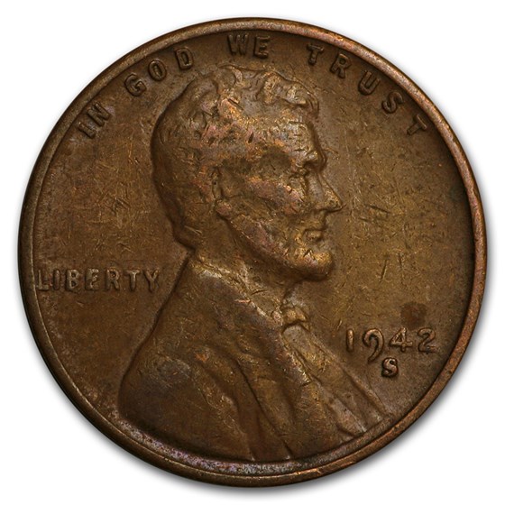 1942-S Lincoln Cent Fine+ 1942-S Lincoln Cent Fine+