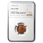 1942-S Lincoln Cent MS-67 NGC (Red)