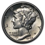 1942-S Mercury Dime BU
