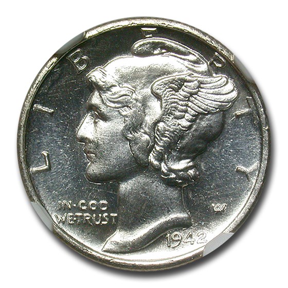 1942-S Mercury Dime MS-64 NGC (PL) 1942-S Mercury Dime MS-64 NGC (PL)