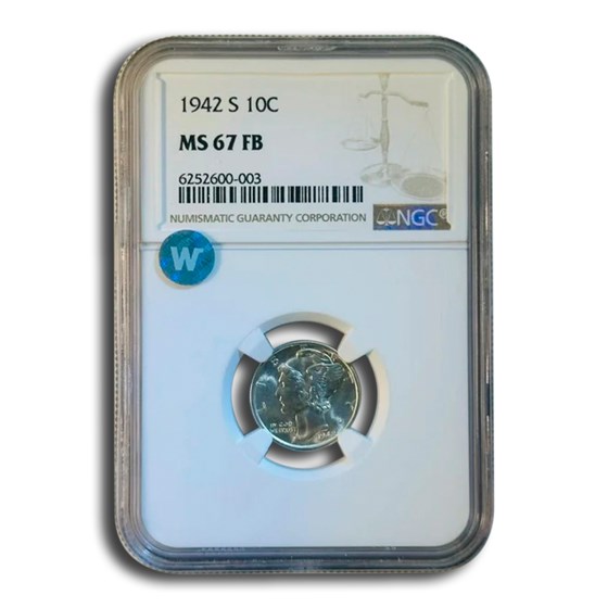 1942-S Mercury Dime MS-67 NGC (FB)
