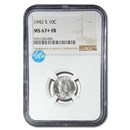 1942-S Mercury Dime MS-67+ NGC (FB)