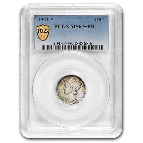 1942-S Mercury Dime MS-67+ PCGS (FB) 1942-S Mercury Dime MS-67+ PCGS (FB)