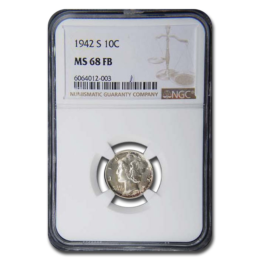 1942-S Mercury Dime MS-68 NGC (FB)
