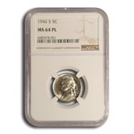 1942-S Silver Jefferson Nickel MS-64 PL NGC