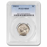 1942-S Silver Jefferson Nickel Type-II MS-65 PCGS