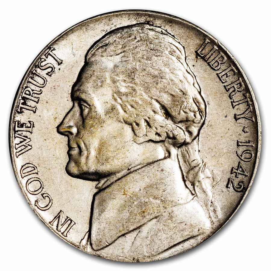 1942-S Silver Wartime Jefferson Nickel AU