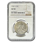 1942-S Walking Liberty Half Dollar AU-58 NGC