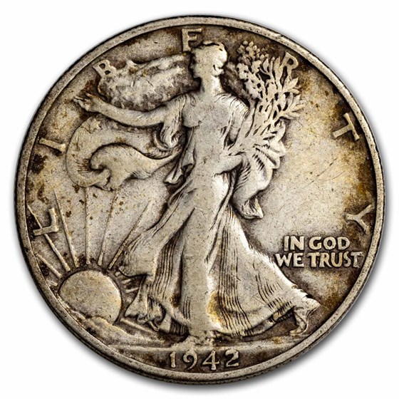 1942-S Walking Liberty Half Dollar Fine/VF 1942-S Walking Liberty Half Dollar Fine/VF