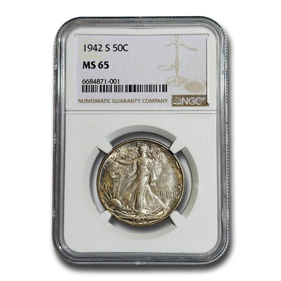 1942-S Walking Liberty Half Dollar MS-65 NGC 1942-S Walking Liberty Half Dollar MS-65 NGC
