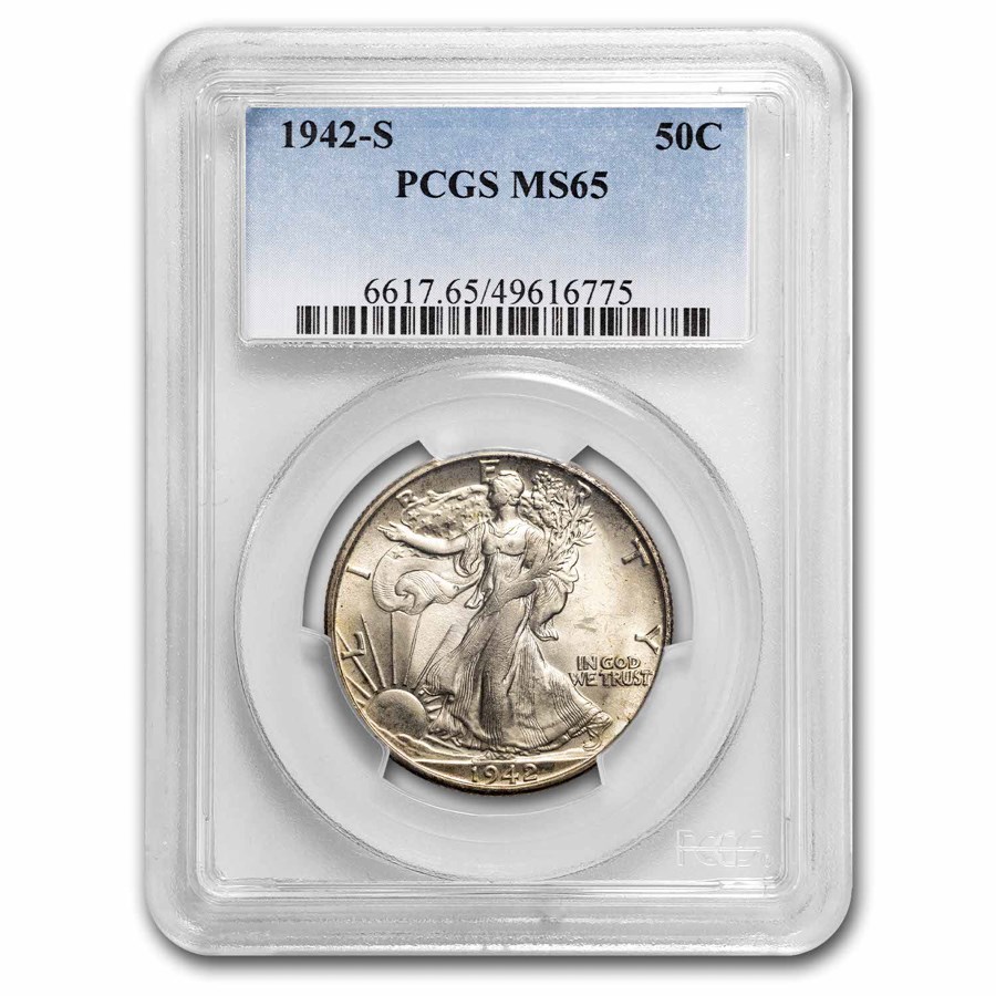 1942-S Walking Liberty Half Dollar MS-65 PCGS