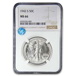 1942-S Walking Liberty Half Dollar MS-66 NGC