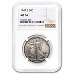 1942-S Walking Liberty Half Dollar MS-66 NGC