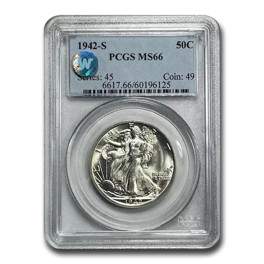 1942-S Walking Liberty Half Dollar MS-66 PCGS