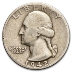 1942-S Washington Quarter 40-Coin Roll Avg Circ