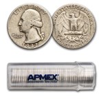 1942-S Washington Quarter 40-Coin Roll Avg Circ