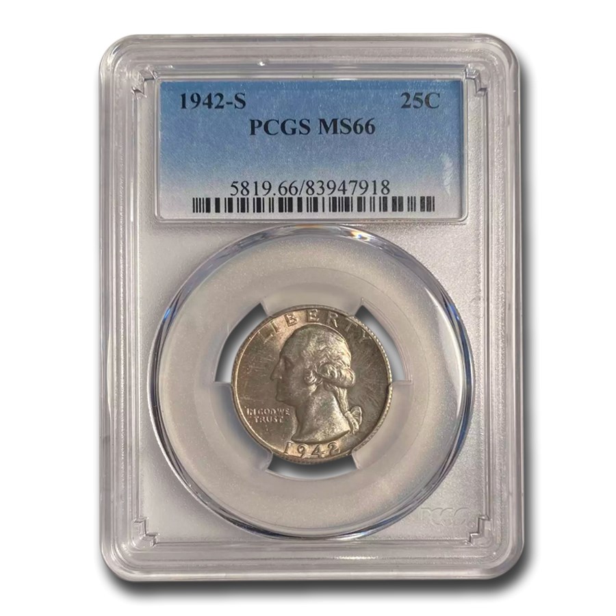 1942-S Washington Quarter MS-66 PCGS