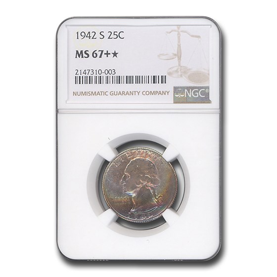 1942-S Washington Quarter MS-67+* NGC 1942-S Washington Quarter MS-67+* NGC