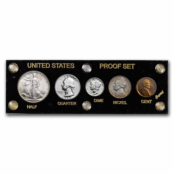1942 U.S. Proof Set (5-Coins, In Hard Plastic Holder) 1942 U.S. Proof Set (5-Coins, In Hard Plastic Holder)