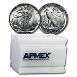 1942 Walking Liberty Half Dollar 20-Coin Roll BU
