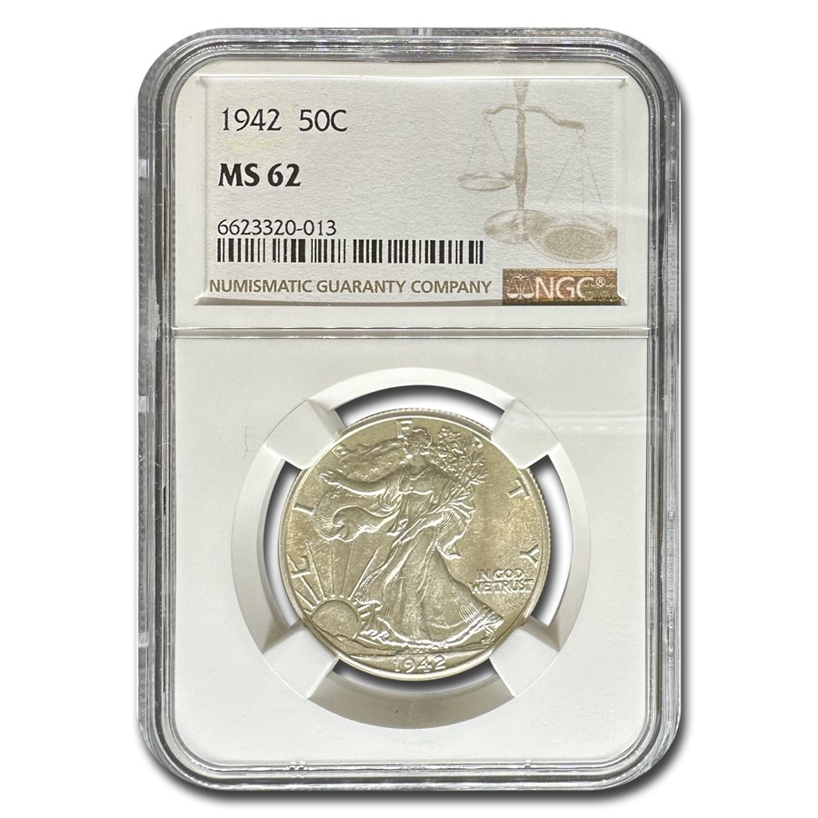 1942 Walking Liberty Half Dollar MS-62 NGC