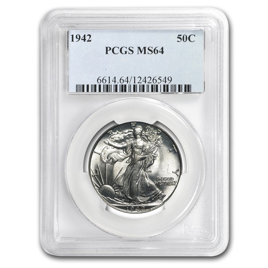 1942 Walking Liberty Half Dollar MS-64 PCGS