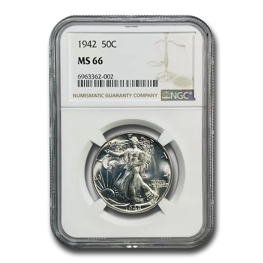 1942 Walking Liberty Half Dollar MS-66 NGC