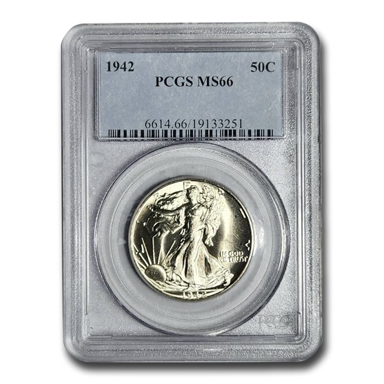 1942 Walking Liberty Half Dollar MS-66 PCGS 1942 Walking Liberty Half Dollar MS-66 PCGS