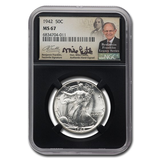 1942 Walking Liberty Half Dollar MS-67 NGC (Castle) 1942 Walking Liberty Half Dollar MS-67 NGC (Castle)