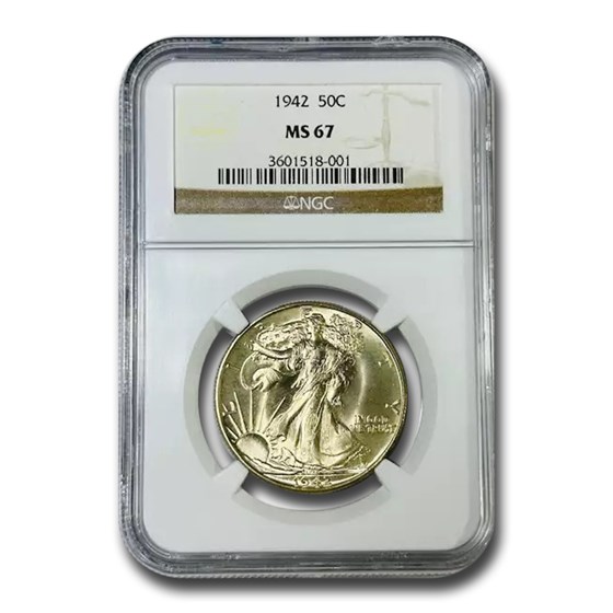 1942 Walking Liberty Half Dollar MS-67 NGC 1942 Walking Liberty Half Dollar MS-67 NGC