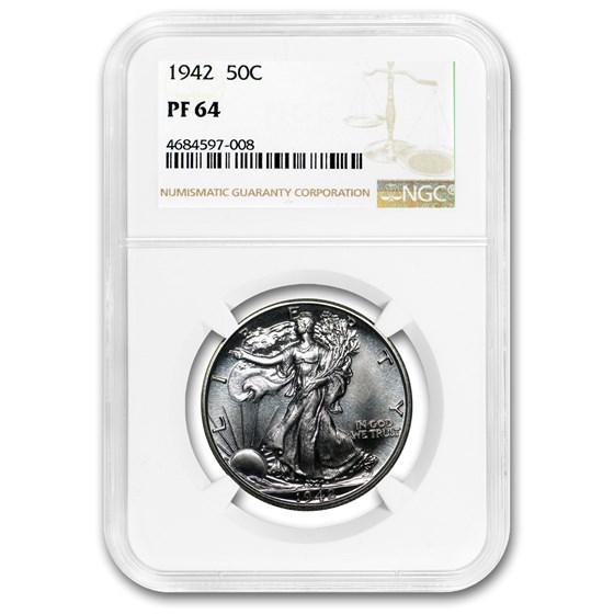 1942 Walking Liberty Half Dollar PF-64 NGC