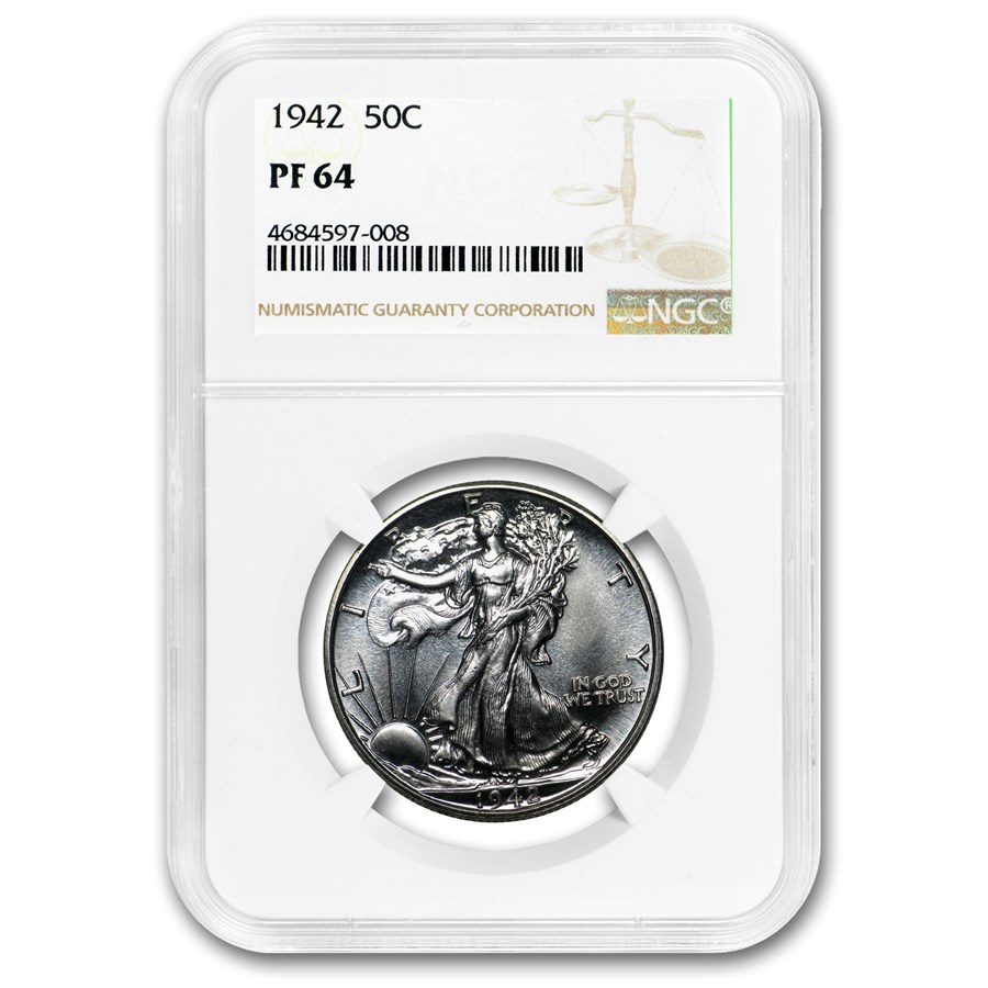 1942 Walking Liberty Half Dollar PF-64 NGC