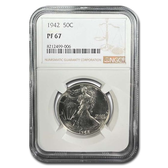 1942 Walking Liberty Half Dollar PF-67 NGC 1942 Walking Liberty Half Dollar PF-67 NGC