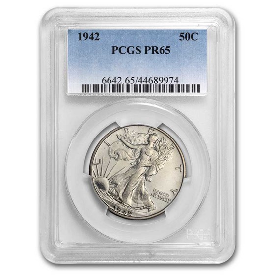 1942 Walking Liberty Half Dollar PR-65 PCGS 1942 Walking Liberty Half Dollar PR-65 PCGS