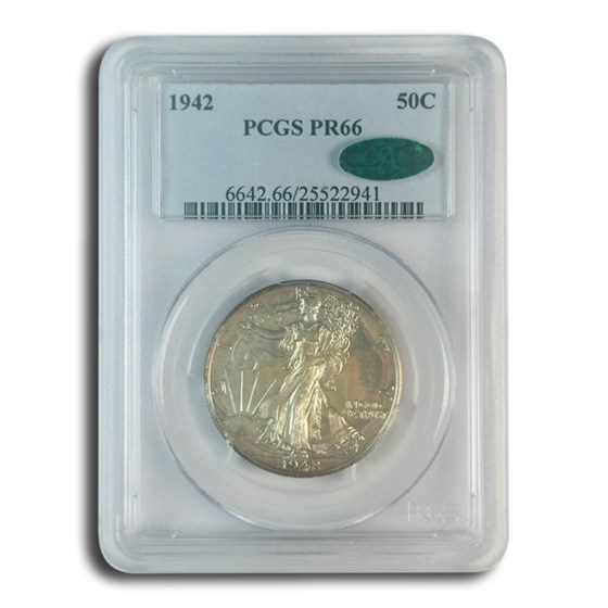 1942 Walking Liberty Half Dollar PR-66 PCGS CAC