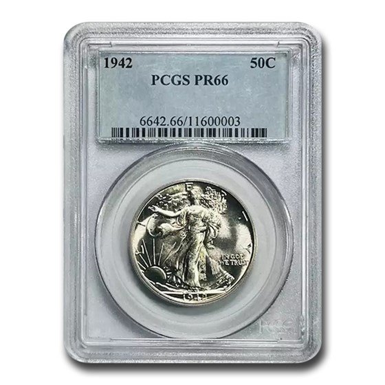 1942 Walking Liberty Half Dollar PR-66 PCGS 1942 Walking Liberty Half Dollar PR-66 PCGS