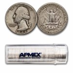 1942 Washington Quarter 40-Coin Roll Avg Circ