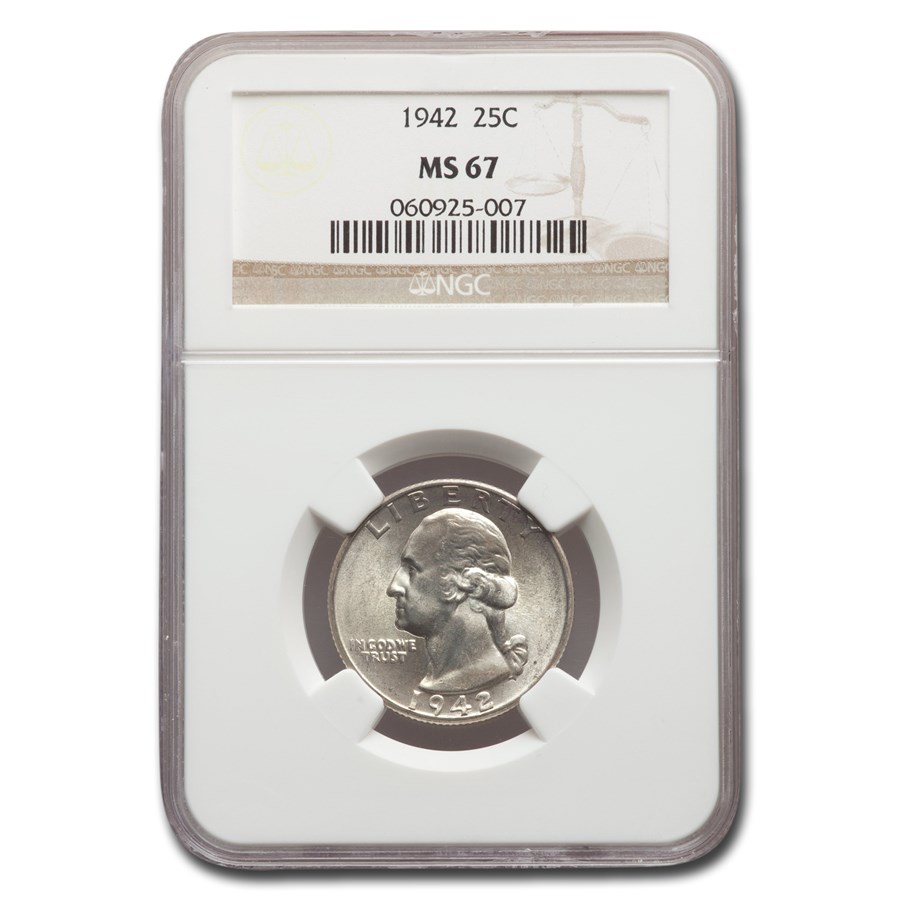 1942 Washington Quarter MS-67 NGC