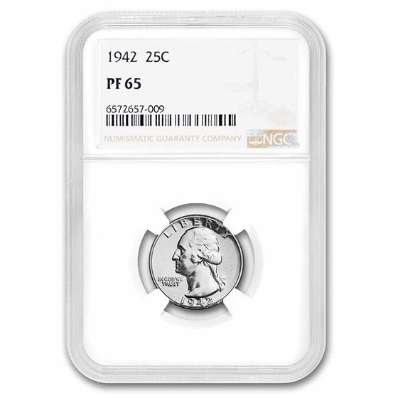 1942 Washington Quarter PF-65 NGC 1942 Washington Quarter PF-65 NGC
