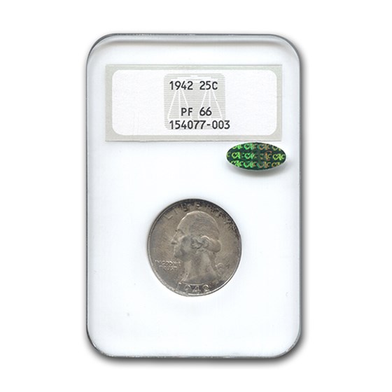 1942 Washington Quarter PF-66 NGC CAC 1942 Washington Quarter PF-66 NGC CAC