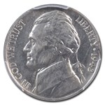 1943/2-P Silver Jefferson Nickel AU-58 PCGS CAC