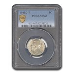 1943/2 Silver Jefferson Nickel MS-67 PCGS