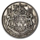 1943 Canada Silver 50 Cents George VI XF