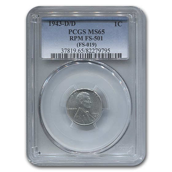 1943-D/D Lincoln Cent MS-65 PCGS (RPM FS-501) 1943-D/D Lincoln Cent MS-65 PCGS (RPM FS-501)