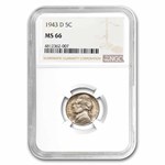1943-D Jefferson Nickel MS-66 NGC