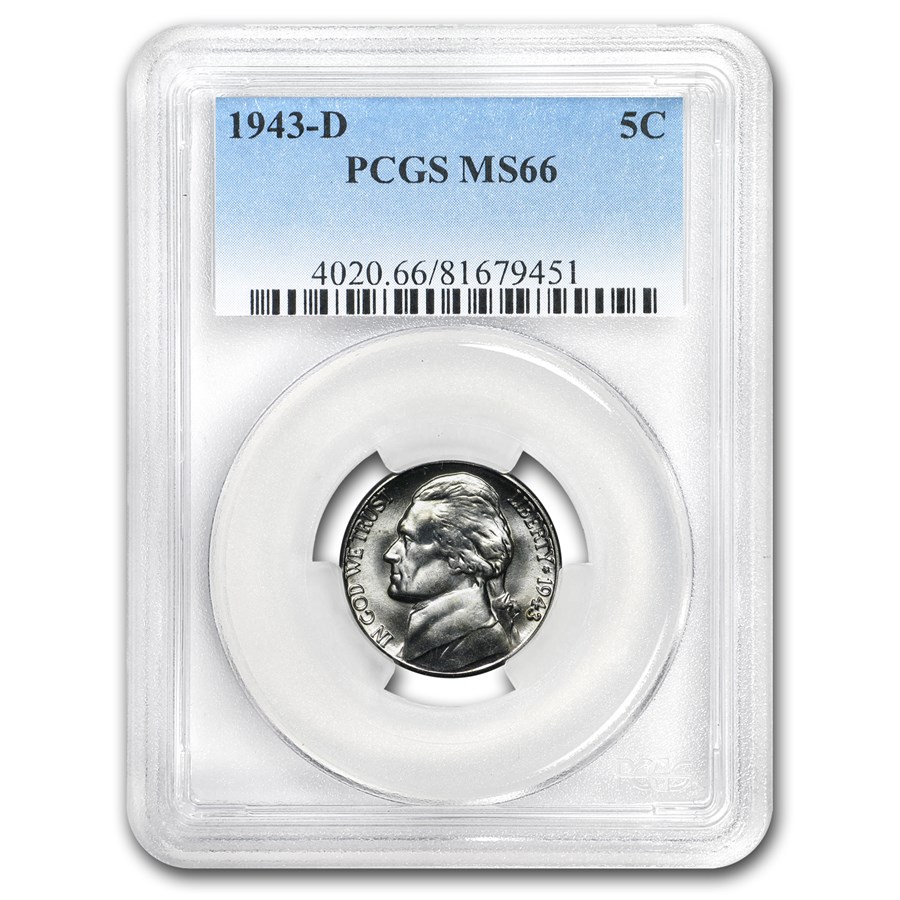 1943-D Jefferson Nickel MS-66 PCGS