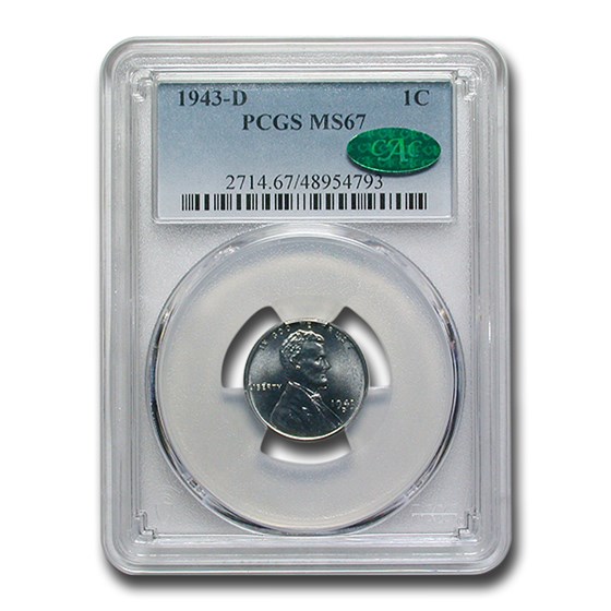1943-D Lincoln Cent MS-67 PCGS CAC 1943-D Lincoln Cent MS-67 PCGS CAC