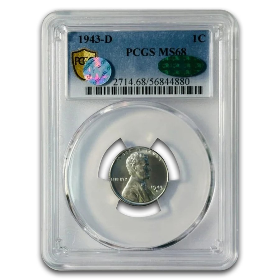 1943-D Lincoln Cent MS-68 PCGS CAC