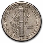 1943-D Mercury Dime 50-Coin Roll Avg Circ