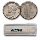 1943-D Mercury Dime 50-Coin Roll Avg Circ